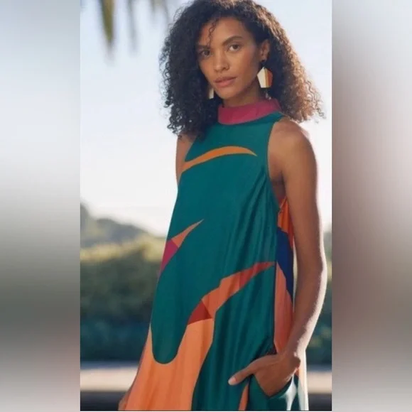 - Anthropologie X FARM RIO Halter Maxi Dress *-2 - Picture 2 of 11